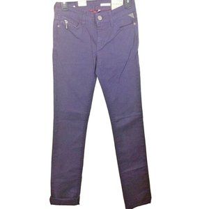 Replay women's 28 straight stretch "PAUBDUL" Paula Abdul zip chain skinny jeans